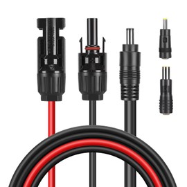 Thlevel Solar Plug to DC 8 mm / 5.5 x 2.1 mm / 4.0 x 1.7 mm Solar Charging Cable Solar Cells Plug Photovoltaic Adapter Cable Connector 1.8 m 16AWG for Solar Cells and Solar Generator