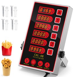 Relaxweex 1 Pack 6-Channel Digital Kitchen Timer, Commercial Cooking Timer with Loud Alarm, Large LCD Display, for Restaurants, Baking, Labs, Multiple Independent Countdown Timers