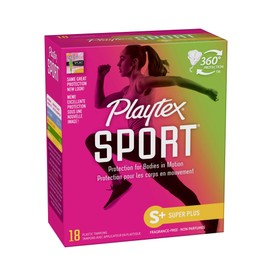 Playtex Sport Tampons, Super Plus Absorbency, Fragrance-Free - 36ct (2 Packs of 18ct)