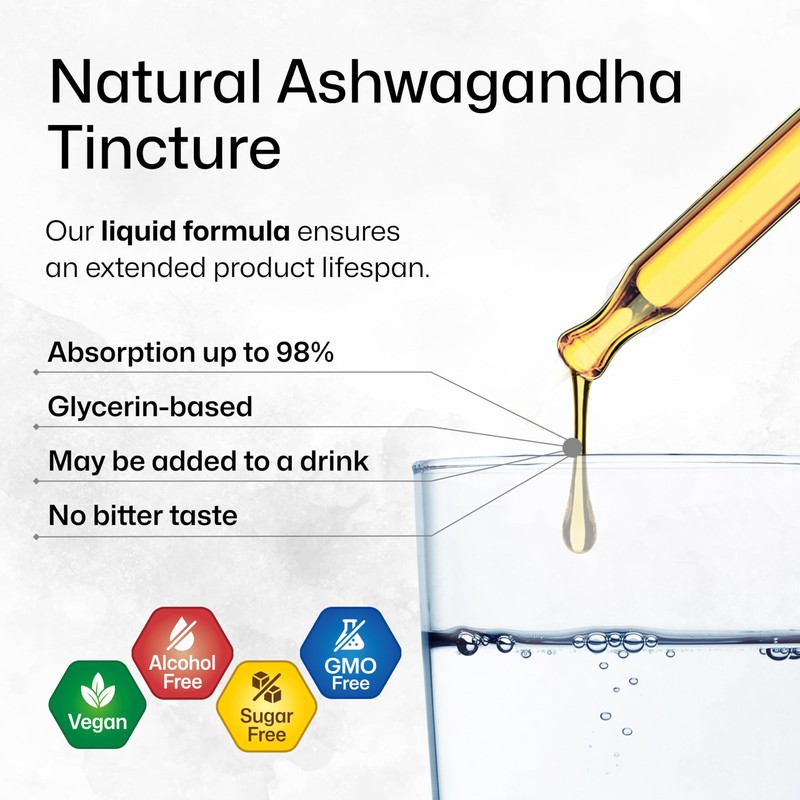 BIO KRAUTER® Ashwagandha Supplements - Liquid Drops Pure Vegan Ashwagandha