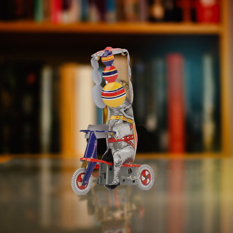 Elephant On Tricycle Tin Toy Retro Iron Handmade Elephant On