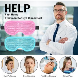 Máscara de Ojos Fría, Máscara de Ojos de Gel Refrescante de 2 Piezas
