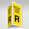 V Safety Security Check Point R - 3D Corridor Sign