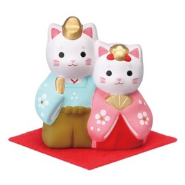 Yakushi Kiln Peach Festival Doll Nishiki Sai Mutsu, Cat, Hina