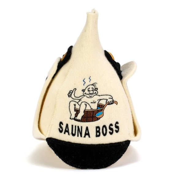 Natural Ingredients Sauna Hat "Budionovka" White/Grey 100% Organic Wool Material makes you feel like you're in a Russian Sauna - Keeps your head from heat - Includes an English e-book guide on Sauna - Embroidered