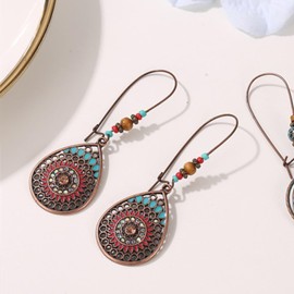Boho Earrings for Women Vintage Beaded Tassel Dangle Drop Earring Western Earring Boho Fringe Hook Dangling Earrings for Girls