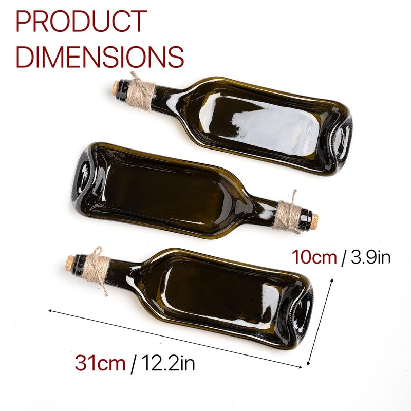 Melted Wine Bottle Serving Boards - Decorative Rectangle Serving Trays