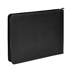 GALLAWAY LEATHER 7 Ring Checkbook Binder for Business Checks, PU Leather Check Binder Portfolio with Zipper,600 Checks Capacity,for Executive and Personal Use (Black)