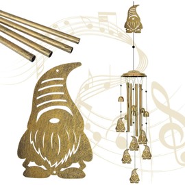 Gnomes Wind Chimes for Garden, Outdoor Memorial Wind Chime, Metal Tubes Wind Chimes Decor, for Mom Grandma Women Unique Memorial Gift for Yard Garden Home