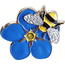 Forget Me Not Lapel Pin Badge Brooch Memorabilia Gift Decorations With Bee