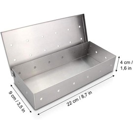 Smoker Box, Stainless Steel BBQ Grill Smoker Box for Smoker, Smoker Box for Gas Grill, Charcoal and Gas Grills