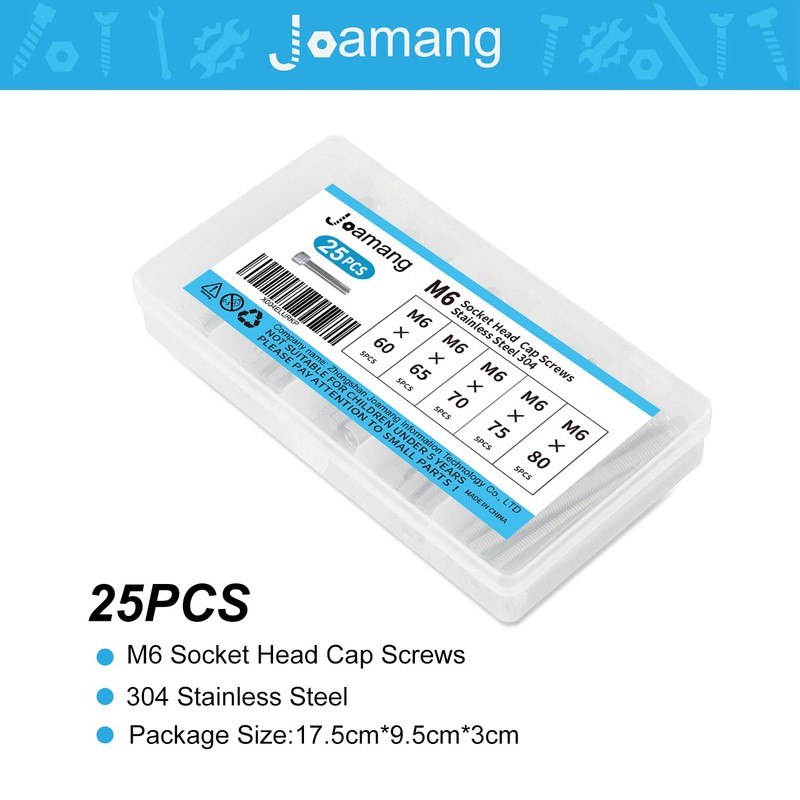 Joamang M6 x 60mm 65mm 70mm 75mm 80mm Socket Head