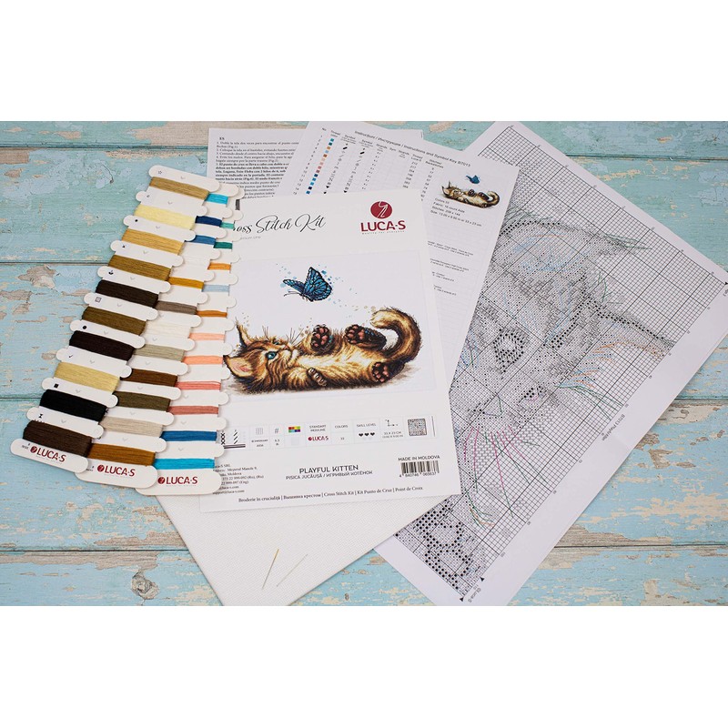 Cross Stitch Kit Luca-S - Playful Kitten B7013