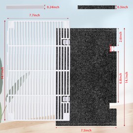 Taiss RV A/C Ducted Air Grille with Filters Duo-Therm Air Conditioner Grille Replacement for Dometic 3104928.019 Parts,Air Conditioner Vent cover(Polar White) F-111