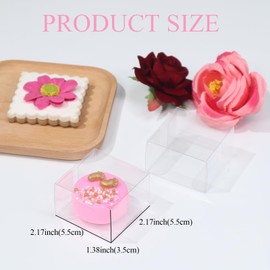 TEMLQPACK 50Pack 2.17x2.17x1.38 Inch Single Chocolate Covered Ore Boxes Macaron Boxes Brownie Boxes S'Mores Treat Boxes Candy Boxes Small Gift Boxes for wedding Bridal Shower Birthday Party Favors