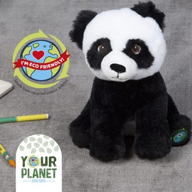VFM - Panda Soft Toy Wildlife Soft Plush Made from 100% Recycled Plastic, Cute Plushies, Zoo Animals, Great Gift for Kids and Adults Size: 9"/ 23cm