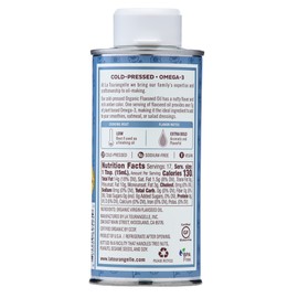 La Tourangelle, Organic Flaxseed Oil, Essential Omega-3 to Improve Heart Health, Vegan, Non-GMO, Gluten-Free, Kosher, Cast Iron Seasoning, 8.45 Fl Oz