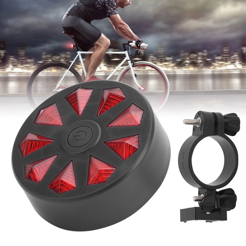 Bike Taillight Red Diamond Pattern Bicycle Safe Warning Flashing Riding