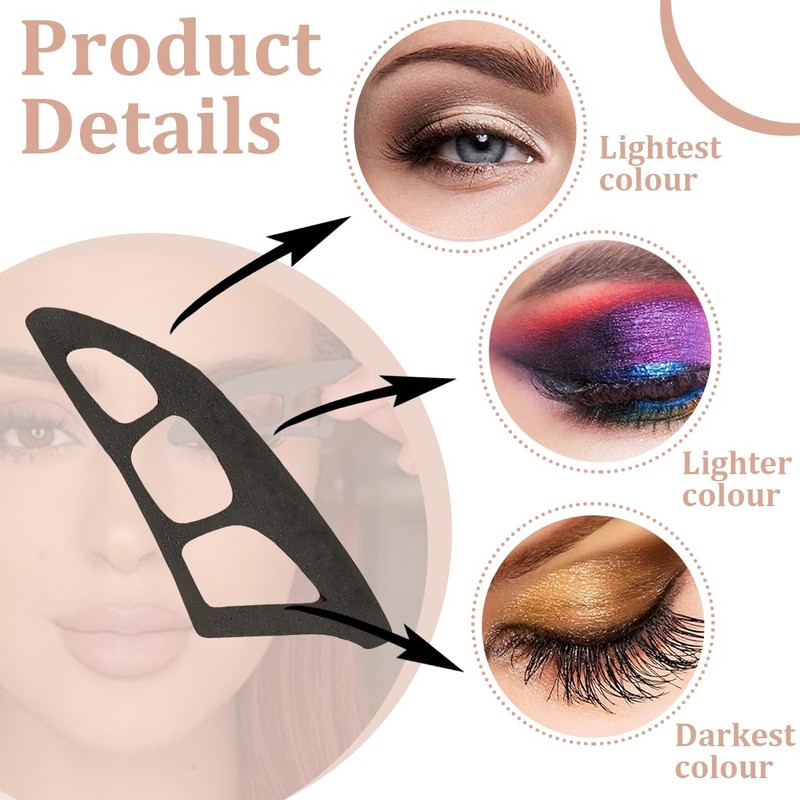 NHQZ Lidschatten schablone,3 Stück lidschatten-werkzeuge,lidschatten applikator, Augen-Make-up-Hilfe mit Make-up-Pinsel,eyeliner schablone