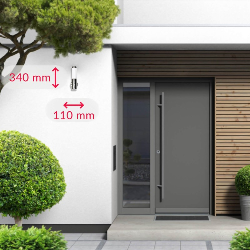 Light Experiences K/CX/446/65 Outdoor Light Terrace Garden Stainless Steel Plastic
