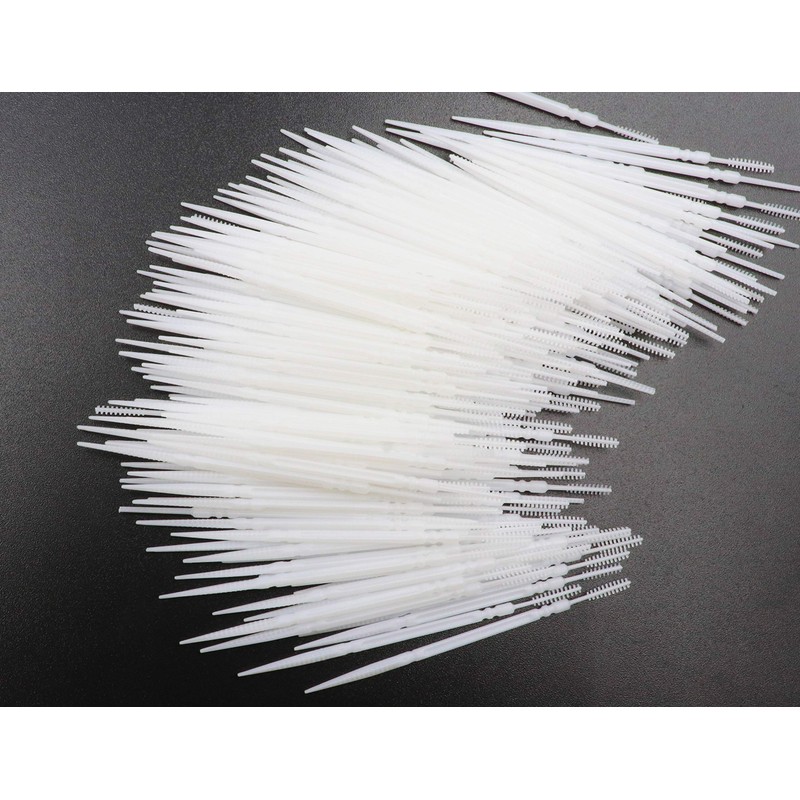 LBY Plastic Toothpicks, Interdental Toothpicks with Brush and Flat Rhombus