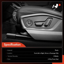 A-Premium 6 Ways Power Seat Switch Compatible with Ford Lincoln & Mercury Vehicles - F-150 Escape Explorer Super Duty Freestyle Mustang Taurus Milan Sable & More - # SW7258, 9L3Z14A701A, 5F9T14B709AA