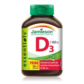 Vitamin D3 1,000 IU Bonus -240 tabs Brand: Jamieson Laboratories