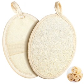 2 Pieces of Natural Loofah Sponges, Shower and Body Scrub Exfoliating Body Scrubber, Loofah Sponges for Deep Cleaning and Removing Dirt, Suitable for Both Men and Women