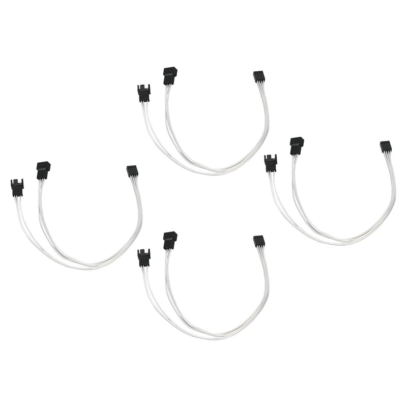 4pcs PWM Fan Extension Cable 4 Pin Silver Coated Copper