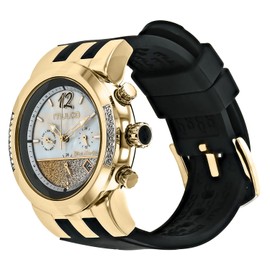 MULCO Watches for Women - Blue Marine Infinity, Stainless Steel Case with Wrist Silicone Band, Quartz Multifunctional Movement Large Face Analog Display, Crystal Stones,100m-Waterproof