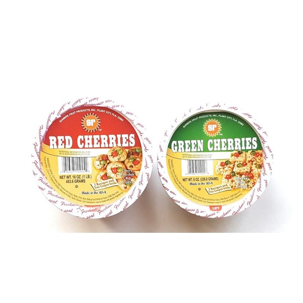 Sunripe Red and Green Cherries Glace Candied Fruit Holiday Baking