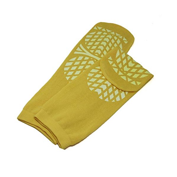 Secure Step Double-Sided Non Slip Comfort Safety Sock - Yellow - XLarge (4 Pair) - Men's Size: 8-9 / Women's Size: 9-10