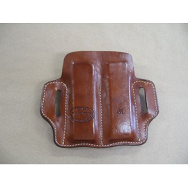 Azula Leather 2 Slot Molded Pancake Belt Mag Clip Pouch for CZ 75 SP-01 SP01 9mm / 40 TAN