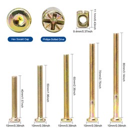 GDFYMI Crib Screws Replacement Set, Delta Crib Screws Hex Socket Cap Bolts Barrel Nut Baby Bed Hardware Replacement Kit Furniture Bolts (25-Set M6)