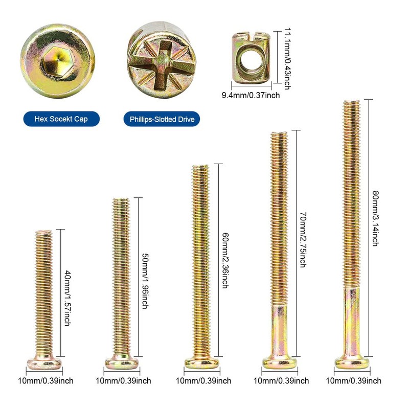 GDFYMI Crib Screws Replacement Set, Delta Crib Screws Hex Socket