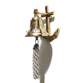 Nautical Brass Ship Bell Solid Brass W/mounting Bracket and Anchor Gift