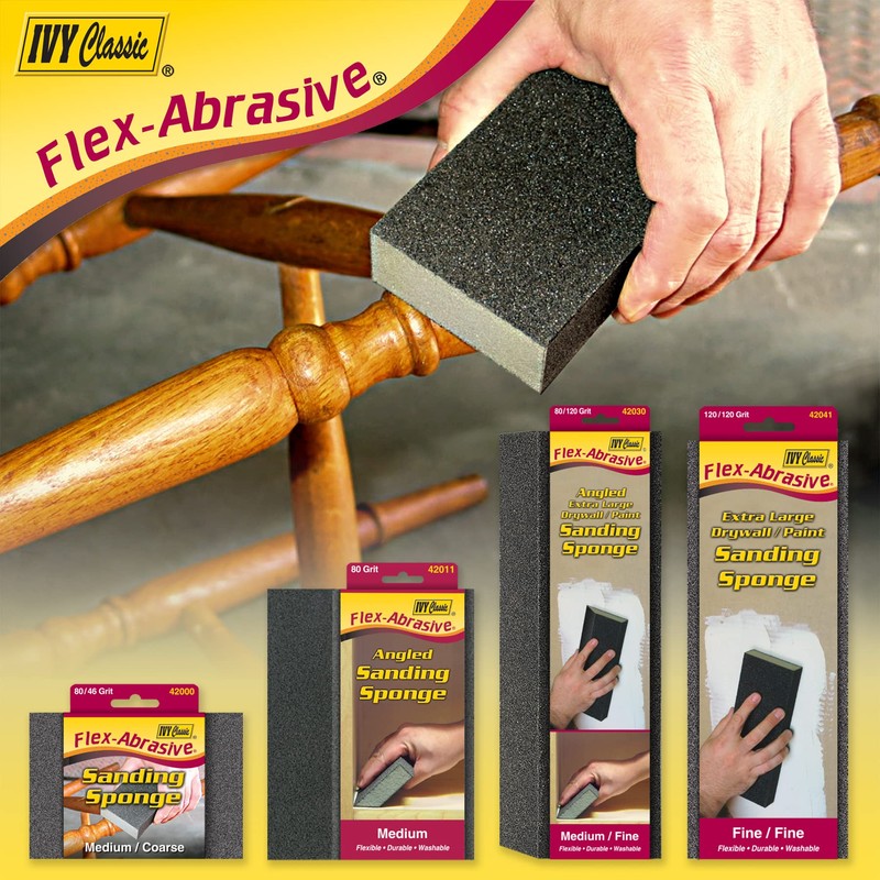 IVY Classic 42040 Medium/Fine Drywall XL Sanding Sponge, Flex-Abrasive, 1-Pack