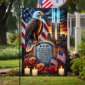 FLAGWIX American Eagle 9/11 Flag for Patriot Day - Garden American Flags for Outside 11.5" x 17.5" - 911 Flag for Patriotic Decorations, Outside Decorations for Yard, Patriotic Flags for Garden Decor