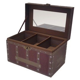Sunshine Box Factory Treasure Box Chest - Pirate Desktop Size for boys boy jewelry prize prizes rock rocks and trinket trinkets Dimensions 9" x 5.5" x 5.5"