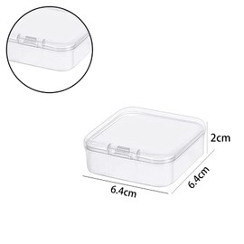 Leliafleury 6.4x6.4x2cm Transparent Plastic Organizer, 5Pcs Empty Mini Square Storage Containers Clear Plastic Storage Boxes with Lids for Small Items
