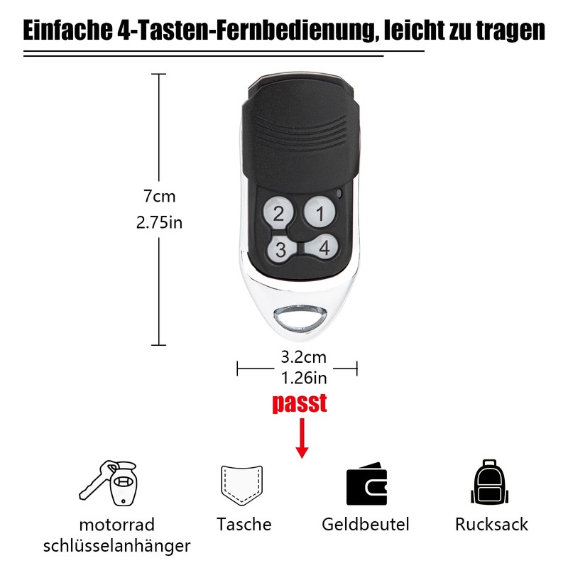 Garage Door Opener Remote Control Compatible with 433MHz DITEC GOL4
