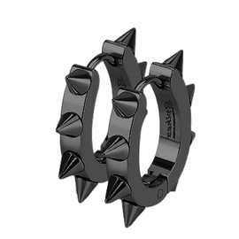 Creole Earrings Stainless Steel Spikes for Men and Women Gothic Punk, Stainless Steel, No Gemstone