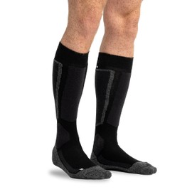 Snocks Ski Socks Black Unisex Pack of 1 (1 x Black, 35-50 Ski Socks for Men and Women, Black Padded, Warm for Ski Touring, Skiing, Long Buying, Snowboarding, Tobogganing, Winter Sports, 1 x black.