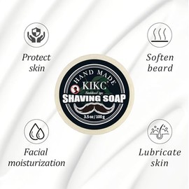 Kikc Kit De Jabn Y Crema De Afeitar, Aroma A Sndalo Para Hombre, Crema De Afeitar Con Aroma A Ocano, Jabn De 95 G, Crema De Afeitar 2 En 1 De 150 Ml  