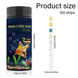 XoeLLe 100 Stück Aquarium Wassertest, 7 IN 1 Aquarium Teststreifen, Wasserhärte Teststreifen, Aquarium Test, Schnelle Messung von pH, Wasserhärte, Chlor, Nitrit im Aquarium, Fischbecken, Teich