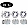 60 Pcs M6 Stainless Steel Nylon Lock Nuts - 304