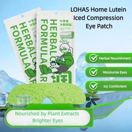 LOHAS Home Lutein&Herbs Infused Instant Cooling Soothing Gel Eye Patches for Tired & Puffy Eyes, 5-PCs Pack