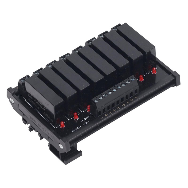 Solid State Relay Module, 8 Channel DIN Rail Installation, 3-32VDC