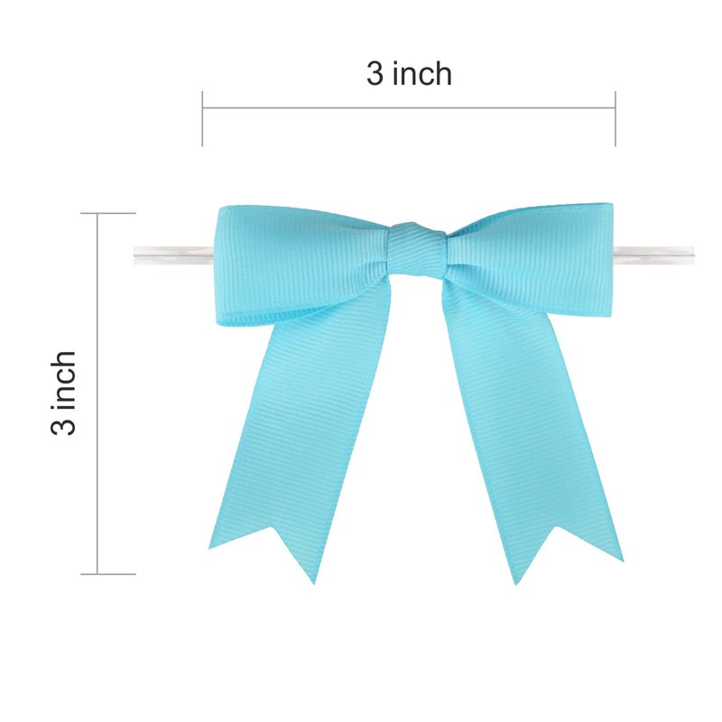 Meseey 50 Pcs 3 Inches Grosgrain Ribbon Twist Tie Bows