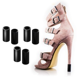 Heel Hunks Black R1 Round 10mm Heel Protectors Replacement Tip Caps for High Heel Shoes and Stiletto - Anti-Slip and for Grass - (5 Pairs)